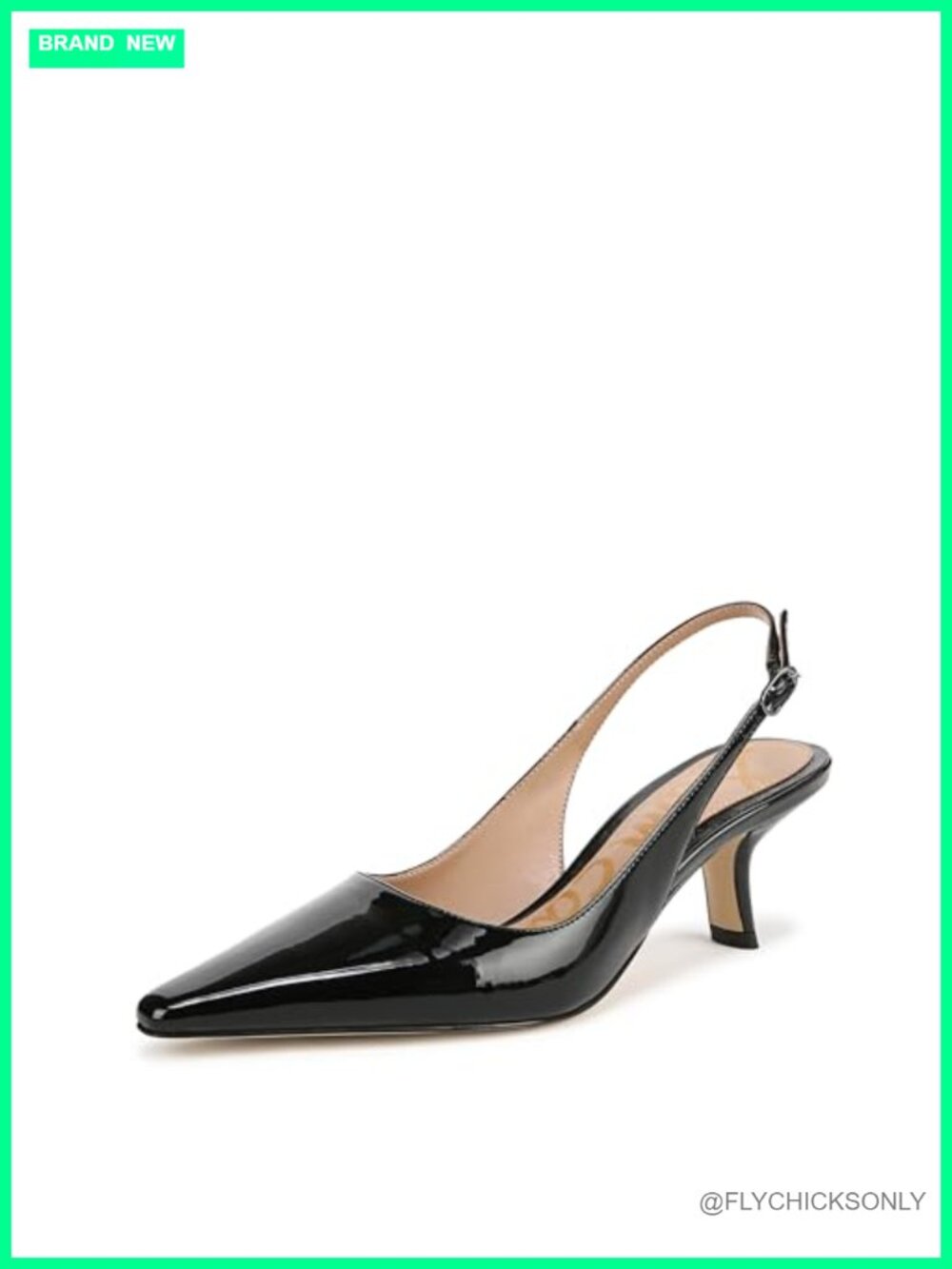 Sam Edelman Bianka Slingback Kitten Heel Pump Leather Pointed Toe